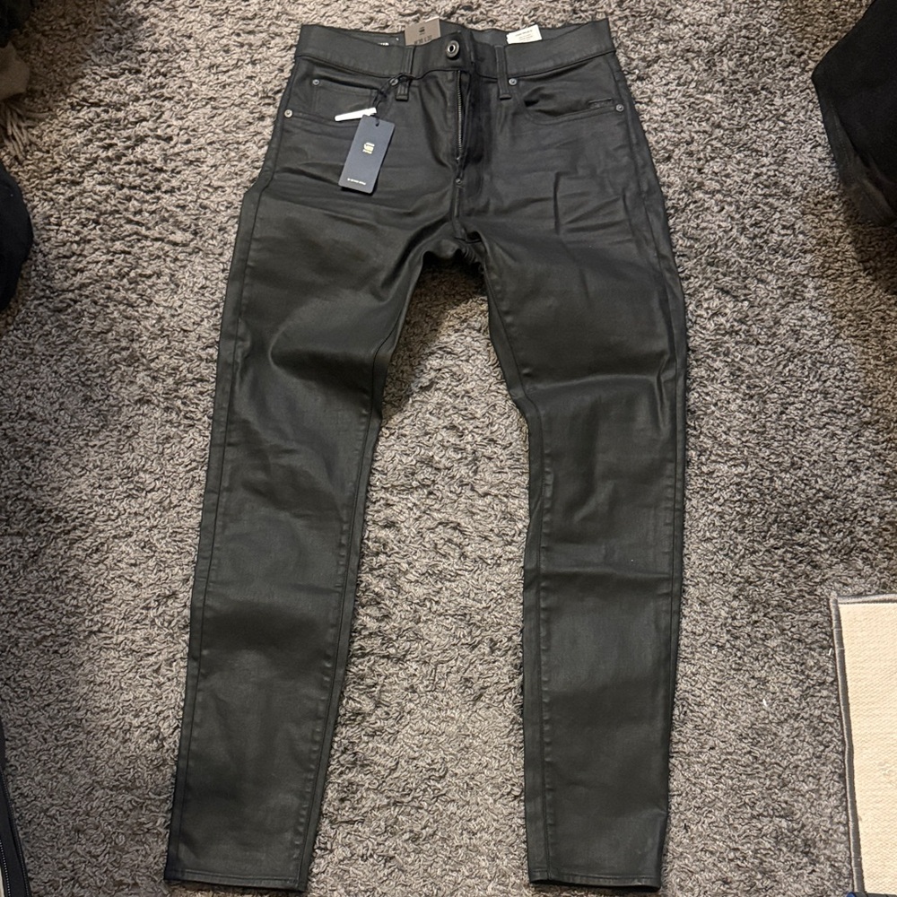 G-Star Raw Revend Waxed Skinny Jeans - 30x32 - 3D Dark Aged Wash - Black